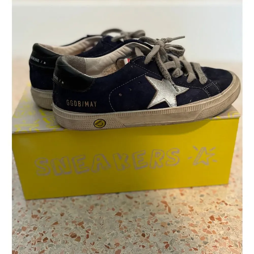 Golden Goose Kids May Sneakers - Blue/Silver/Black - Size 31 US 13
